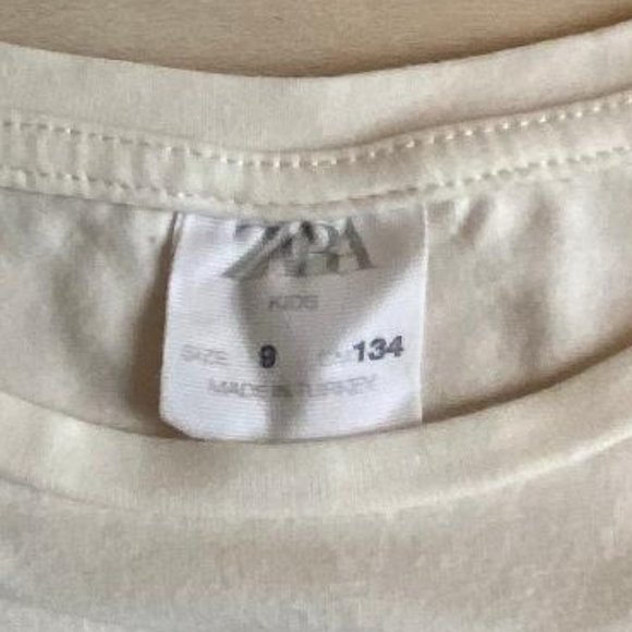 🩰HP!🩰 Zara Girls' Off-White Ballerina T-shirt - Picture 3 of 6